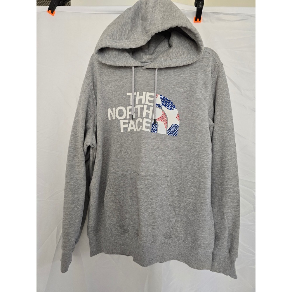 The North Face Mens Gray Hoodie Pullover Graphic Logo Size L